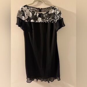 Karl Lagerfeld Black and White Floral Mini Dress sz6